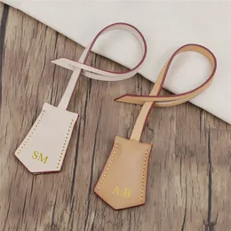 Custom Letters Apricot Travel Luggage Tag Genuine Leather Bag Charm Vegetable Hang 240511