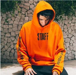 2019 Neue Männer Hoodies Hip Hop Sweatshirts Cotton Schwarz Orange Stab Brief Kapuze mit übergroßer lässiger Kapuzenkleidung High Street2476766