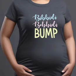 面白いグラフィックマタニティTシャツ、女性の腹フィット妊娠アナウンストップ、半袖ブラウスL2405