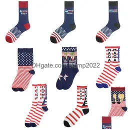 Party Favor Trump 2024 Socks Make America Again Lets Go Brandon Stockings For Adts Women Men Cotton Sports Drop Delivery Home Garden Dh7Uk