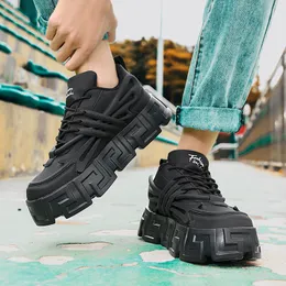 Mens Breathable Thick Sole Casual Sneakers Height Boosting