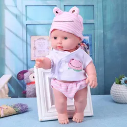 Puppen 30 cm Fertig Puppenwaschable PVC 3D Prop Doll Baby Begleitspielzeug (Pink) S2452203