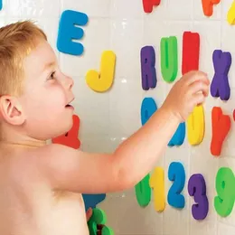 Badespielzeug 36 Teile/Set Alphanumeric Letter Bad Toys 3D Puzzle Baby Bad Spielzeug Weiche Eva Childrens Wasserspielzeug für die frühe Ausbildung im Badezimmer D240522