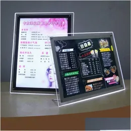Outros suprimentos de festa do evento LED Milk Tea Shop Luminous Menu Display Box Box Boardboard Table Tabela Vertical Pedido Preço LIS DHBGL