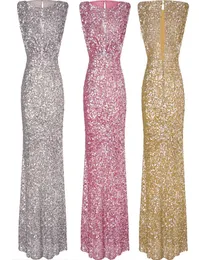 Женщины розовые голени золото элегантное сексуальные блестки без спинки вечернее платье Maxi DK9083YL9283917