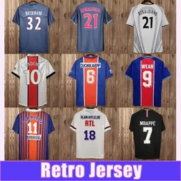 Retro -Fußballtrikots Millots de Fußballhemd Paris 90 91 92 93 94 95 96 97 98 99 00 01 02 03 12 17 18 Vintage Uniform Okocha Pauleta Weah Cavani di Maria Ronaldinho 666