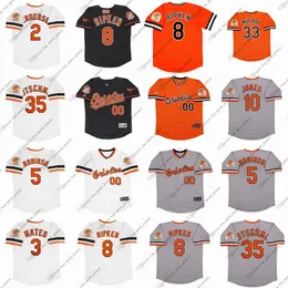 5 Brooks Robinson Throwback Baseball Trikots Cal Ripken Adley Rutschman Gunnar Henderson Jorge Mateo Earl Weaver Jackson Holliday Reggie Jackson Jones Alomar