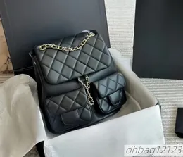 Mochilas de designer casual Mulheres mochilas duma caviar mochila diária Meninas de bolsa escolar diária Viaje uma bolsa de luxo de luxo de luxo bolsas de couro de luxo