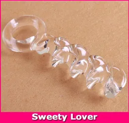 Dildo di vetro Nuova Spirale Forma Pyrex Crystal GSPOT Penis Glass Dildo per uomini e donne Retail 179015409412