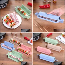 Other Home Garden Sell 50Pcs/Lot Easy Barbecue Meat Brochettes Skewer Hine Bbq Grill Utensil Accessories Tools Set Drop Delivery Dhdmy