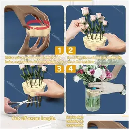 Wazony spiral ikebana rdzeń pącznik stojak na kwiat DIY Floral Art Akcesoria wazon Pierścień do imprezy Dorad