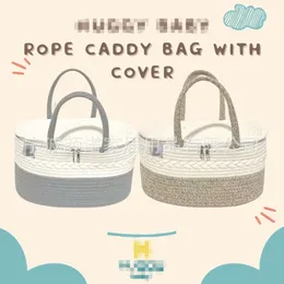 Designer Mummy Bags Salto de fraldas de corda de algodão que vende a quente com zíper bolsa de fraldas, bolsa portátil de mamãe, cesta de transporte de carros