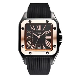 Mężczyźni luksusowe nowe kwarcowe zegarek zegarek ze stali nierdzewnej Fashion Business Fashion Panie Kobiety Wysokiej jakości męskie zegarki sportowe Square Square Silic 2303