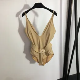 Женский дизайнерский дизайнерский бикини буквальный вышивка купальника купальник сексуальный V-образный вырезок с одним предметом капали