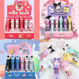2024 Koreaner Cartoon süße Haustierkollektion Multi -Farbstift süßes Mädchen zehn Farbe Stift Ball Stift 36 Stück/Set Student Handschrift