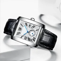 Fashion lovers wristwatch for women men square luxury ladies watches casual watch famous brand black leather roman dial relogio bracele 274Z