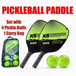 Pikleball Paddles Lekki zestaw pikleballowy z przenośną torbą do przenoszenia 4 piłki przenośne do ćwiczeń na zewnątrz 240522