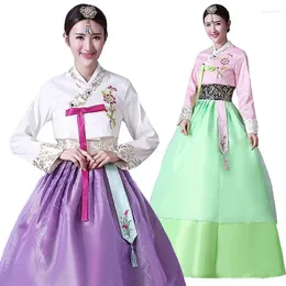 Этническая одежда женская женская корейская корейская традиционная платья Длинное меньшинство PO Dance Stage Costume