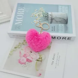 Love Fox Fur Ball Key Rings a 8 caratteri a catena key-peach Heart Plush Ornaments Ornaments Coppia Coppia Coppia a forma di cuore 272E