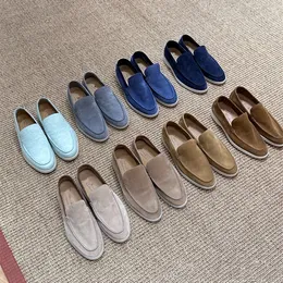 Men Women Shoes Soft Suede Loafers Leisure Flats Slip On Casual Shoes Leather Boat Shoes Luxury Designer Driving Footwear Couples Big Size 35-46