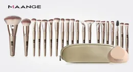 Maange Pro 121820 PCs Make -up Pinsel Set Bag Schwamm Beauty Pulver Foundation Lidschatten Make -up -Pinsel mit natürlichem Haar3572061