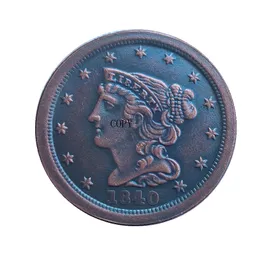 USA (1840-1857) 18st/parti flätat hårhantverk halv cent kopia dekorera mynt prydnader hem dekoration tillbehör