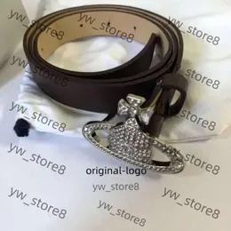 같은 서부 황후를 가진 디자이너 Viviane Westwood 벨트 인터넷 유명인 Dowager Rhinestone Saturn Leather Belt Rection Daily 청바지 와이드 6e5a