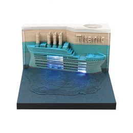 OMOSHIROI BLOCCO CALENDARIO NOTOPAD 3D 3D 170 FOCHI NECCHI NAVILE DESIGN SHIP 3D MOMO BLOCCO BLOCCHIO NOTE DI MORGERITÀ 3D GIOCHIO REGALO 240522