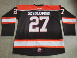 Maglie di hockey Foto fisiche Fort Wayne Komets 27 Shawn Szydlowski Black Men White Youth Women Dimensione delle scuole superiori S-6xl o qualsiasi nome e Numero Jersey