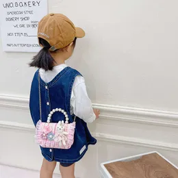 Девушка крестцовая принцесса жемчужная сумочка мультфильм милый кроличья цепная цепь сумка для мессенджера детские аксессуары монета мешочек