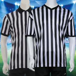 Ciccing Caps Arbitro uniforme T-shirt a v-shirt a strisce a strisce a strisce corta in fibra di poliestere in fibra sportiva camicia collegata