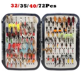Fly Hook Micro Object Fake Bait Set with upturned Mouth Horse Mouth Luo Fei Grass Carp Divine Tool Biomimetic Luya Sequin Fly Hook 220221