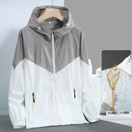 Plus Size S-7XL Mens Summer Coat Hooded 2024 Fashion Waterproof Mens Windproof Ultra Thin Breathable Sun Protection Jacket 240515
