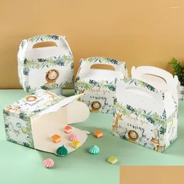 Present Wrap Jungle Safari Animals Candy Boxes Birthday Kids Packaging Box Wild One Baby Shower Supplies Bag Drop Delivery Home Garden Dhnce