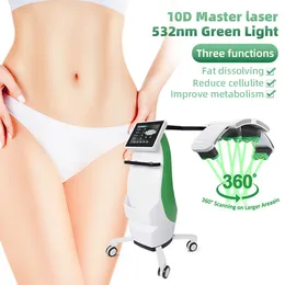 360 rotação esmeralda laser 10d luz verde 532nm Laser perda de gordura de gordura dissolução do corpo de terapia a laser a laser frio