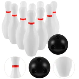 Plasitc Bowling Play Set Fun Games Parent Children Interactive Toy for Home School White 240515