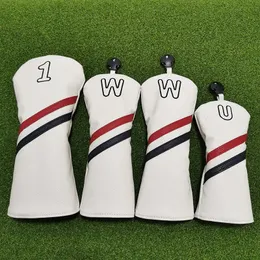 Fashion Golf Club #1 #3 #5 Wood Headcovers Driver Fairway Woods Cover PU Leather Head Cover Rapid Leverans 240511