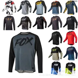Camisetas masculinas camisetas ao ar livre Novo Foxx Off Road Motorcycle Race Cycling Sportswear Manga longa Top Mountain Biking T-shirt G4DX