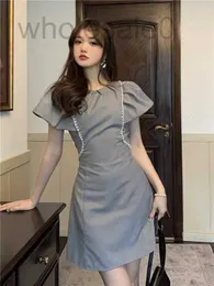 Basic & Casual Dresses designer High end CE Home Elegance and Celebrity Style Slimming Heavy Industry Diamond French Bubble Sleeve Dress T83D