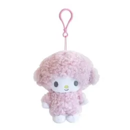 Kawaii Anime Piano Sheep Plush Keychain Chains Kids Stuffed Toys Small Pendant For Children Gifts 13CM 240510