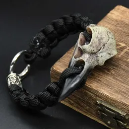 Bangle Odin Crow Skeleton Viking Eagle Head Head Подвесная руна Rune Bead Bead Roving Норвежская пиратская руна Walkonut Amulet Jewelry Gift Q240522