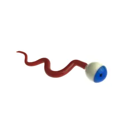 Ferramenta de cobra alienígena de vidro com 5 polegadas de cor vermelha branca grossa pirex engraçado Óleo de cera Lucky Dabber Fumando tubo de água