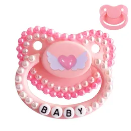 100% Handmake Cute Pink Love Ale Angel Pattern Angel Pacifier Adult Silicone Dimensioni per adulti Abdl Daddy Girl 240510