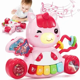 Tangentbord piano baby musik ljud leksaker baby leksak pojkar och flickor aktivitet tidigt lärande utbildning leksak musik ljus baby piano leksak musik instrument gåva wx5.21