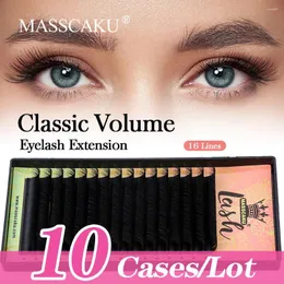 False Eyelashes MASSCAKU Factory Wholesale Extension 10cases/lot 16 Rows C/CC/D/DD/J/M Curl Individual Premium Classic Lashes Makeup T