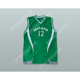 Custom Qualquer nome Qualquer equipe Equipe nacional da Irlanda 12 camisa de basquete verde All Stitched size s m l xl xxl 3xl 4xl 5xl 6xl Qualidade superior