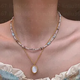 Natural Coloured Abacus Stone Dopamine Necklace Designer Natural Pearl Necklace Woman Fresh Water Pearl Necklace 18K Pärledkedja med Box Unisex för älskare gåvor