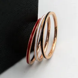 Ringos de cluster Martick simples fino para jóias femininas com cor de óleo preto/branca/vermelha forma de óleo redonda de 1 mm de anel r32
