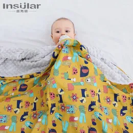 Decken geborene Baumwoll -Cartoon Swaddle Wrap Baby Erbsen Säuglingsbettwäsche Swaddeln Quilt Waschkinderwagen für Babys