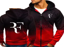 RF Roger Federer Print Sweatshirt Gradient Hoodies Men Spring Autumn Fleece Zipper Jacket Mens Hoodie Harajuku Male Clothing MX1911963342